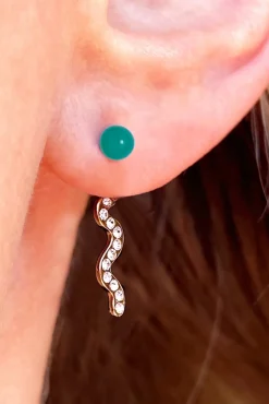 Lulu Copenhagen Snaky Statement Petrol Stud Earrings* Earrings