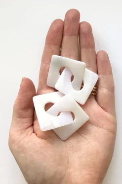 Hattie Buzzard Luna Pearl Geometric Stud Earrings* Earrings