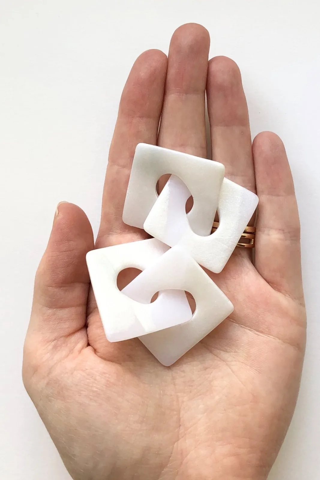 Hattie Buzzard Luna Pearl Geometric Stud Earrings* Earrings