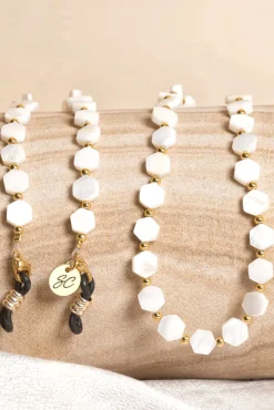 Sunny Cords Maya White Hexagon Glasses Chain* Glasses Chains|Glasses Chains