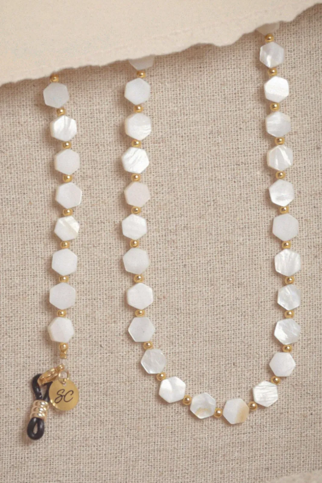 Sunny Cords Maya White Hexagon Glasses Chain* Glasses Chains|Glasses Chains