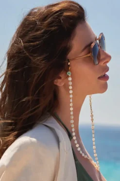 Sunny Cords Maya White Hexagon Glasses Chain* Glasses Chains|Glasses Chains