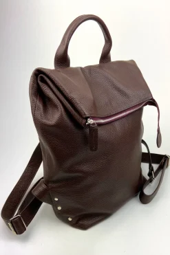Coco Barclay Nancy Chocolate Pebble Leather Rucksack* Bags