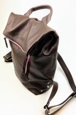 Coco Barclay Nancy Chocolate Pebble Leather Rucksack* Bags