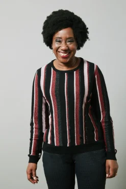 Nathalie Vleeschouwer Vicky Black Striped Knitted Top* Knitwear & Sweatshirts