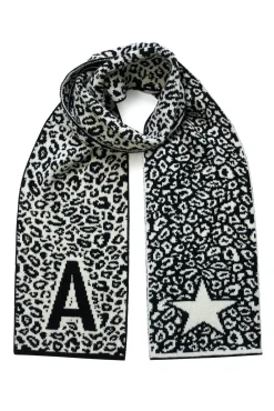 Ingmarson Personalised Initial Wool & Cashmere Black Scarf* Scarves & Shawls