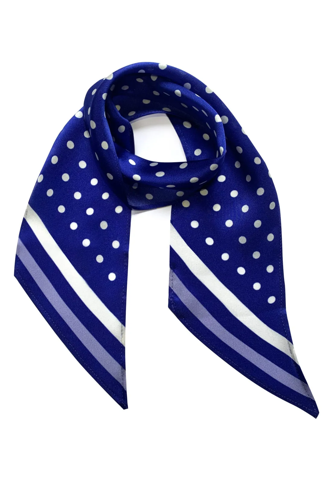 Ingmarson Polka Dot Cobalt Blue Silk Neck Scarf* Scarves & Shawls
