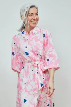 POM Amsterdam Beau Lillies Pink Midi Dress* Dresses & Jumpsuits