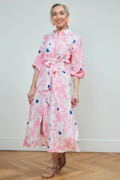 POM Amsterdam Beau Lillies Pink Midi Dress* Dresses & Jumpsuits