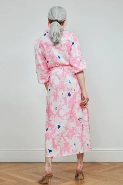 POM Amsterdam Beau Lillies Pink Midi Dress* Dresses & Jumpsuits