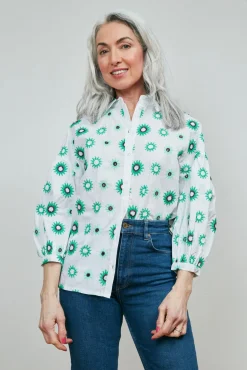 POM Amsterdam Embroidery Sicilian Sun Organic Cotton Blouse* Blouses, Shirts & Statement Tops