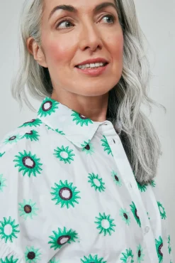 POM Amsterdam Embroidery Sicilian Sun Organic Cotton Blouse* Blouses, Shirts & Statement Tops