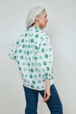 POM Amsterdam Embroidery Sicilian Sun Organic Cotton Blouse* Blouses, Shirts & Statement Tops