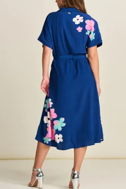 POM Amsterdam Ink Blue Blossom Midi Dress* Dresses & Jumpsuits