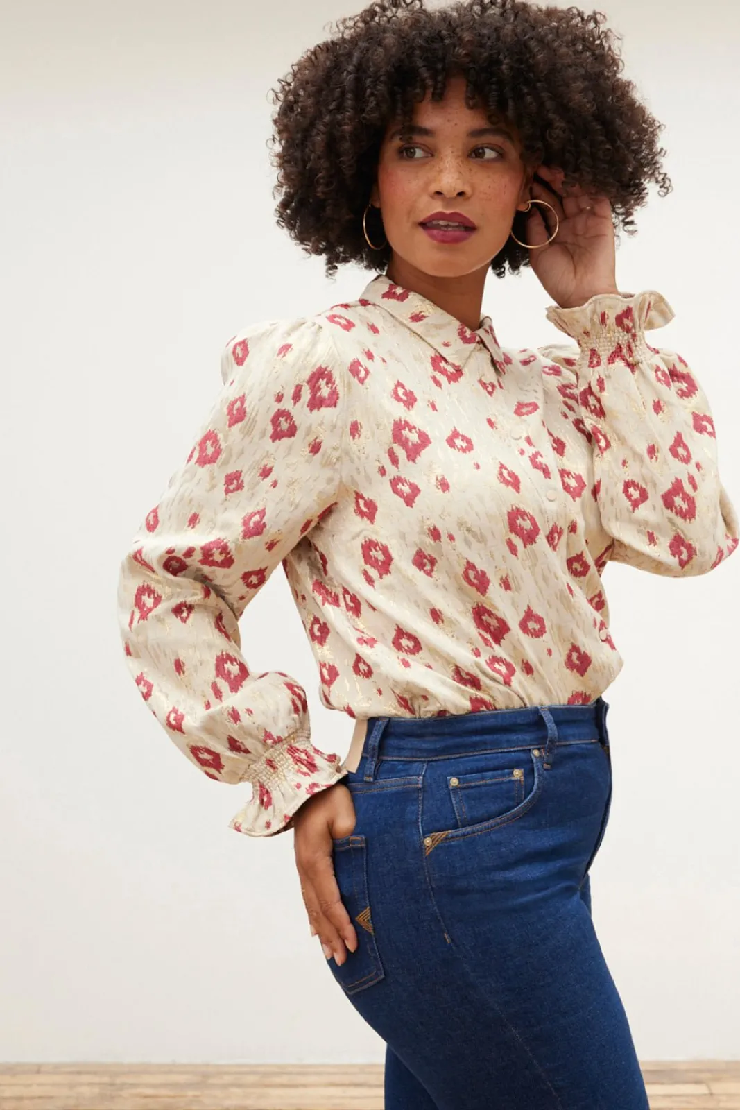 POM Amsterdam Leopard Print Shimmer Blouse* Blouses, Shirts & Statement Tops