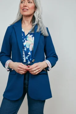 POM Amsterdam Pique Ink Blue Blazer* Jackets & Blazers|Tailoring