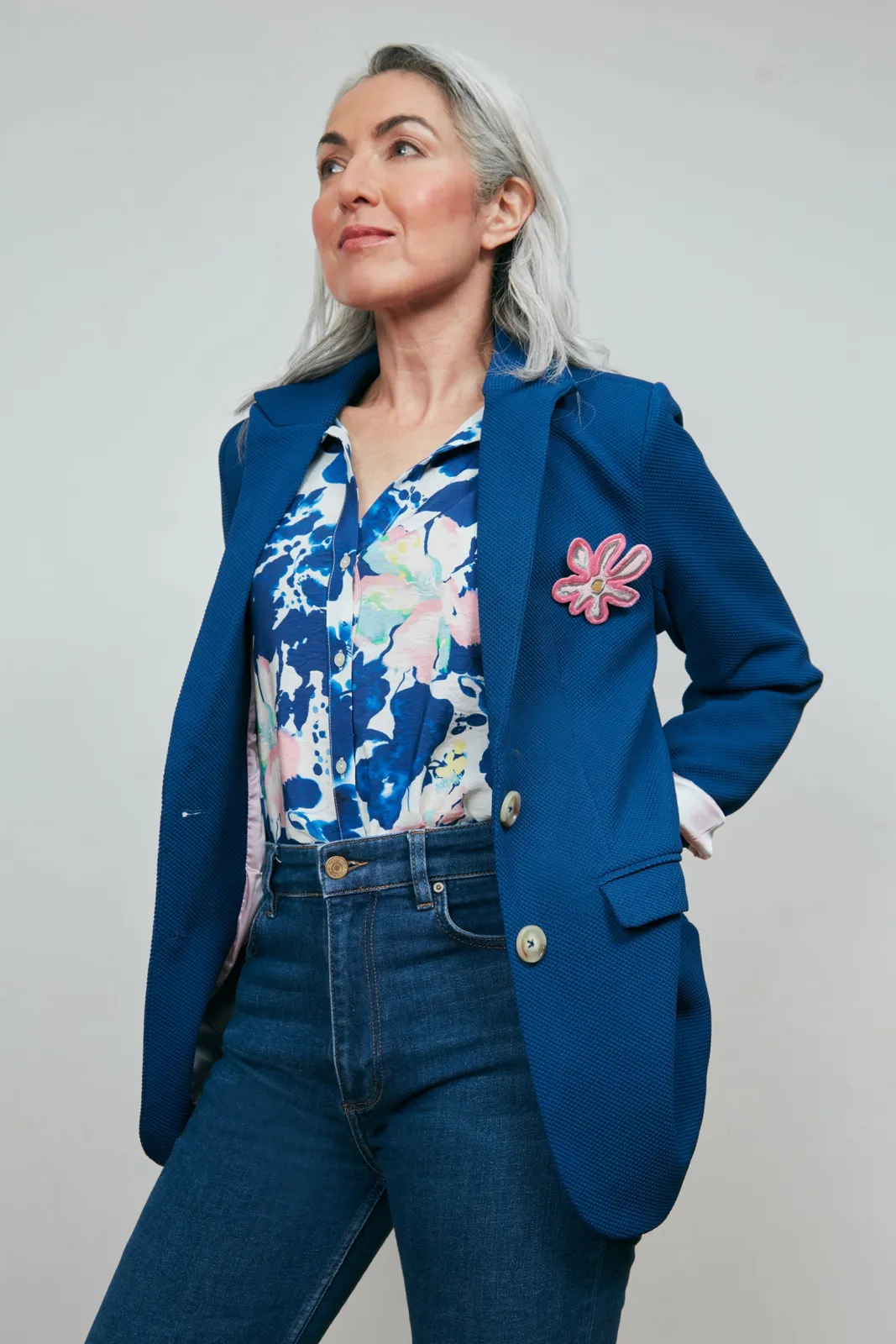 POM Amsterdam Pique Ink Blue Blazer* Jackets & Blazers|Tailoring