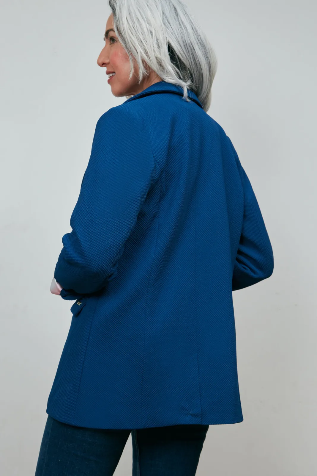 POM Amsterdam Pique Ink Blue Blazer* Jackets & Blazers|Tailoring