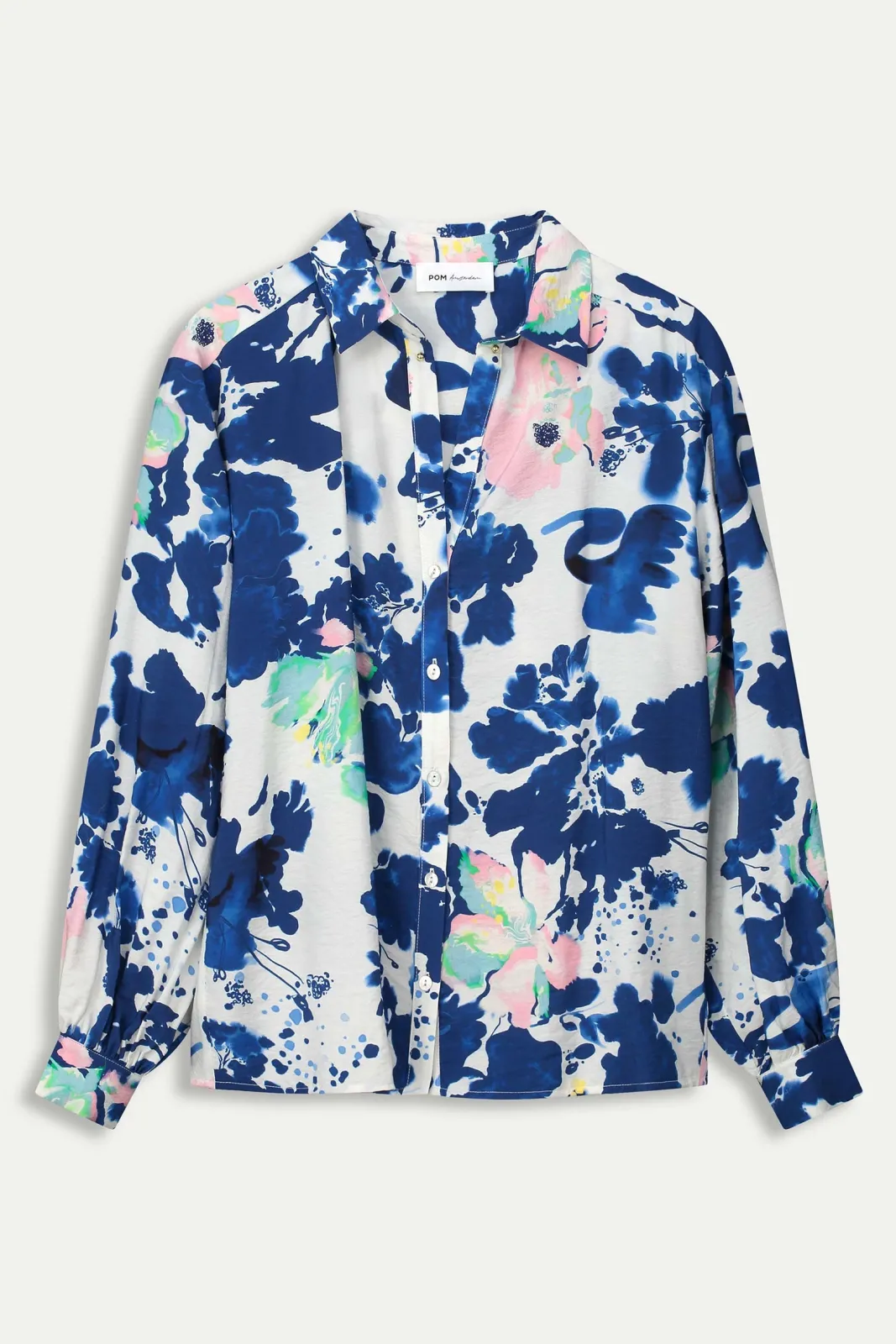 POM Amsterdam Violet Crane Birds Blue Blouse* Blouses, Shirts & Statement Tops
