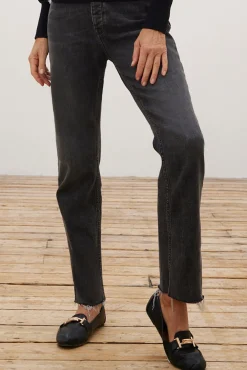 Reiko Milo Black Wash High Waisted Straight Jeans* Denim|Skirts & Trousers