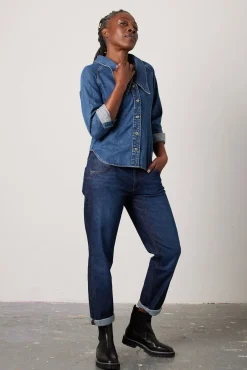 Reiko Nina Dark Blue Boyfriend Jeans* Denim|Skirts & Trousers