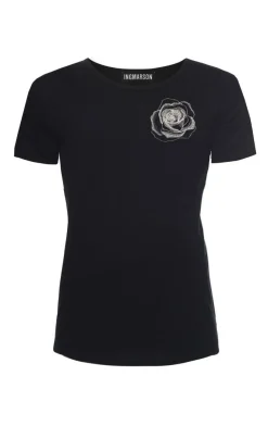 Ingmarson Rose Embroidered T-Shirt Black* T-Shirts & Tops