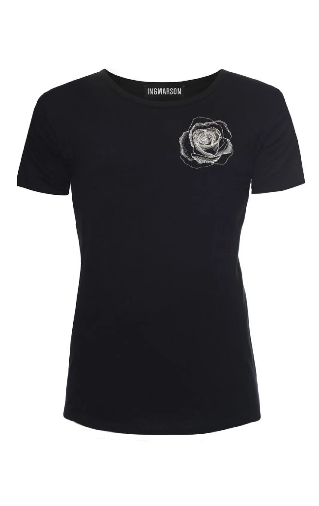 Ingmarson Rose Embroidered T-Shirt Black* T-Shirts & Tops