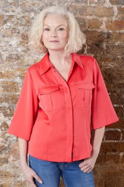 Scotch & Soda Chic Utility Raspberry Shirt* Blouses, Shirts & Statement Tops