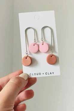 Cloud + Clay Sienna Circles Pink Earrings* Earrings