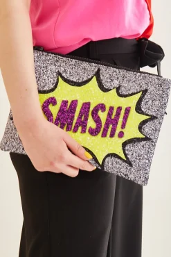 I KNOW THE QUEEN Smash Glitter Clutch Bag* Bags