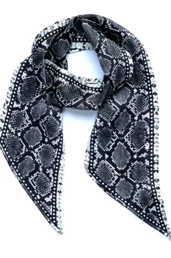 Ingmarson Snakeskin Silk Neck Scarf Grey* Scarves & Shawls