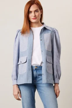 Stella Nova Aio Light Blue Striped Shirt* Denim