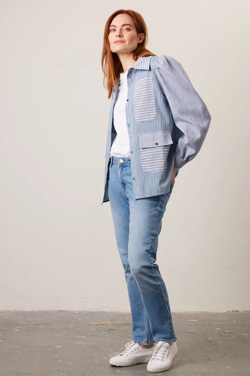 Stella Nova Aio Light Blue Striped Shirt* Denim