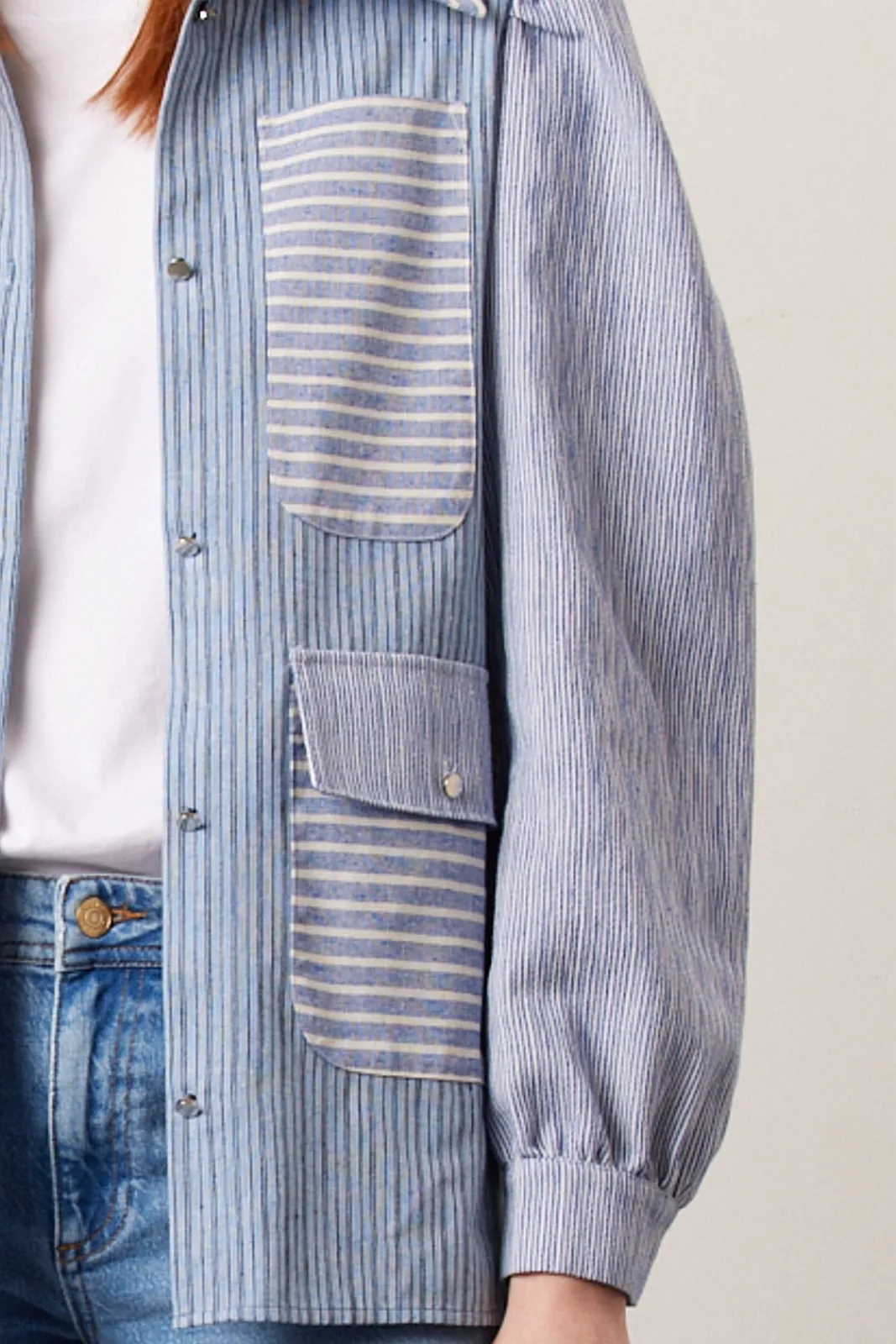Stella Nova Aio Light Blue Striped Shirt* Denim
