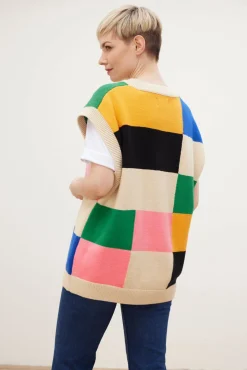 Stella Nova Alberte Checks Knitted Vest* Knitwear & Sweatshirts