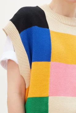 Stella Nova Alberte Checks Knitted Vest* Knitwear & Sweatshirts