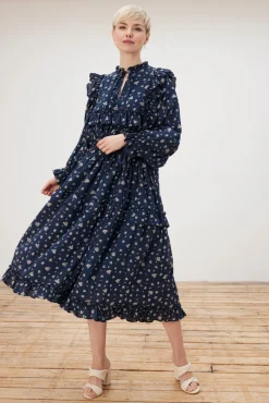 Stella Nova Barbara Dark Flowers Midi Dress* Dresses & Jumpsuits