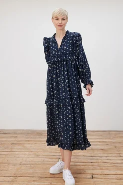 Stella Nova Barbara Dark Flowers Midi Dress* Dresses & Jumpsuits
