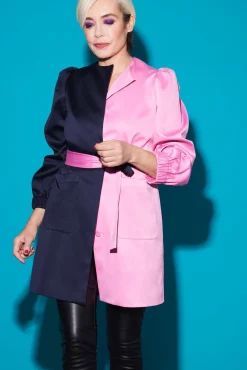 Stella Nova Imina Pink & Blue Coat* Jackets & Blazers|Coats