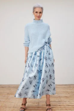 Stella Nova Juna Printed Blue Midi Skirt* Skirts & Trousers