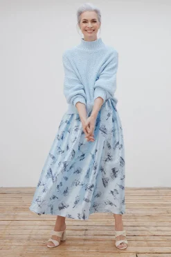 Stella Nova Juna Printed Blue Midi Skirt* Skirts & Trousers