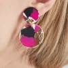 No Shrinking Violet Strike Out Ageism Charity Pink, Black & Gold Medium Earrings* Earrings