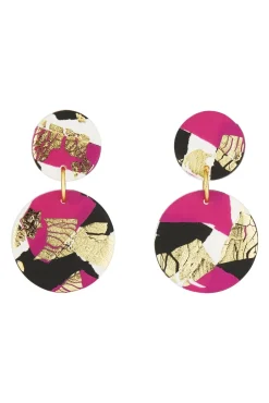 No Shrinking Violet Strike Out Ageism Charity Pink, Black & Gold Medium Earrings* Earrings
