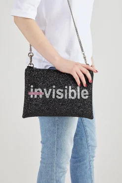 I KNOW THE QUEEN Strike Out Ageism Charity Glitter Reversible Clutch / Crossbody Bag* Bags