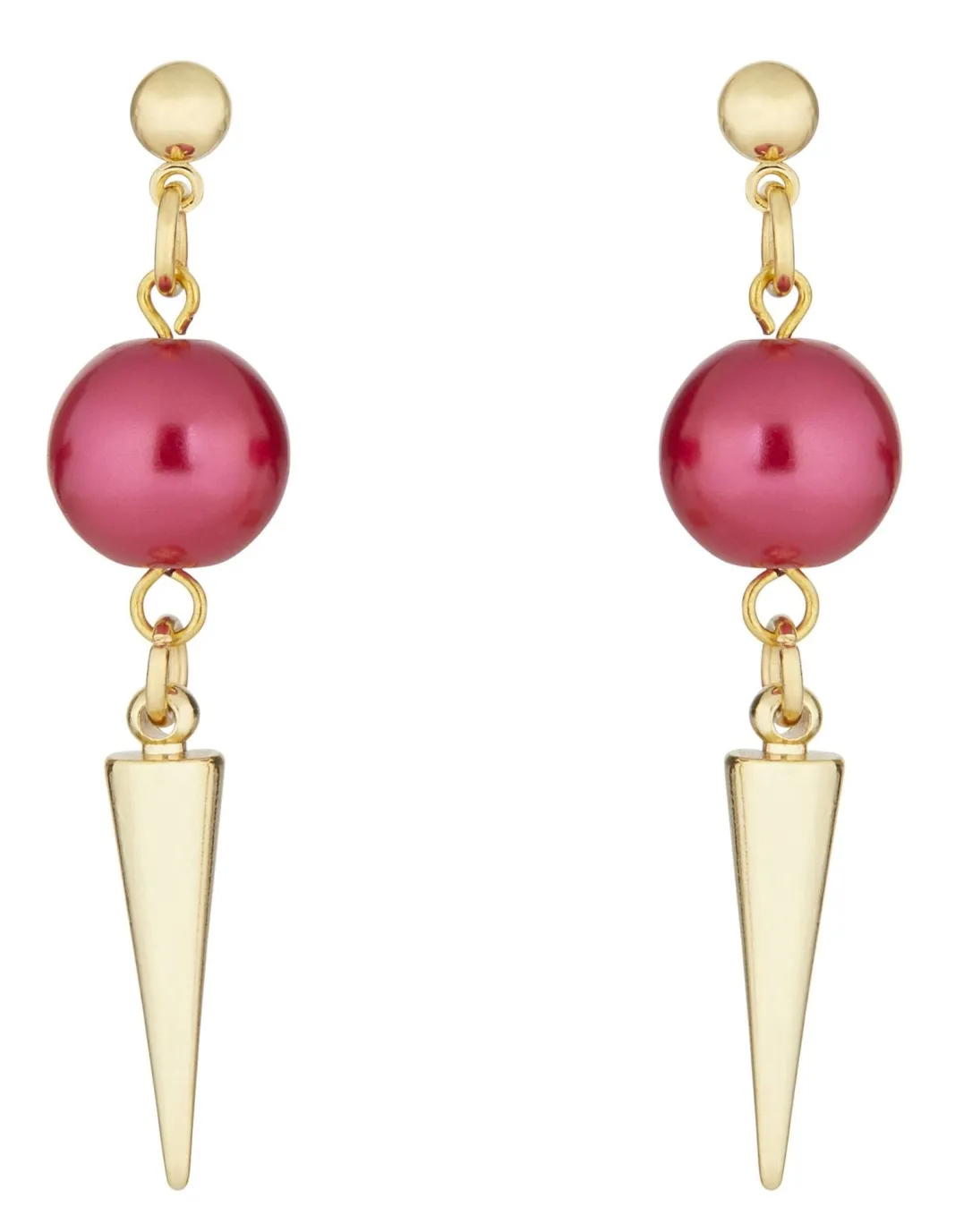 Dark Horse Ornament Strike Out Ageism Charity Crystal Pink Pearl & Gold Plated Spike Earrings* Earrings