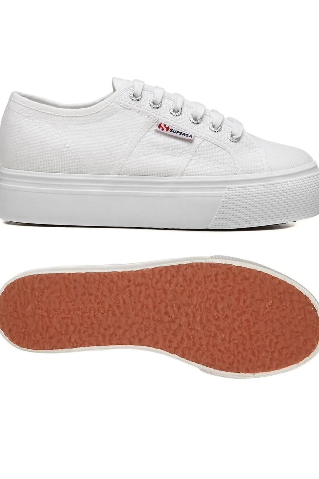 Superga 2790 Linea Up & Down White Flatform Trainers* Shoes