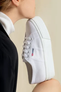 Superga 2790 Linea Up & Down White Flatform Trainers* Shoes