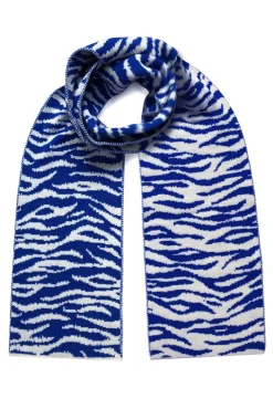 Ingmarson Tiger Stripe Wool & Cashmere Blue Scarf* Scarves & Shawls