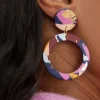 No Shrinking Violet Winter Sunrise Large Hoop* Earrings
