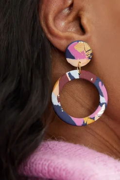 No Shrinking Violet Winter Sunrise Large Hoop* Earrings